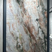 Dalle de pierre frittée polie et émaillée Burberr 1800x3600x12mm, aspect marbre, panneau de luxe pour mur d'accentuation de hall d'hôtel