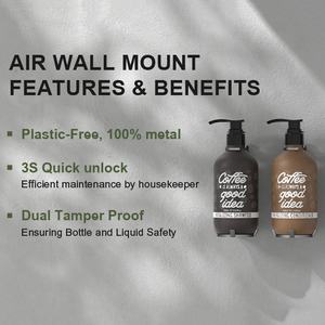 <span class=keywords><strong>Distributeur</strong></span> de <span class=keywords><strong>savon</strong></span> <span class=keywords><strong>mural</strong></span> magnétique, simple, double, <span class=keywords><strong>triple</strong></span> métal, support en aluminium rechargeable de 500ml - Product Image 2