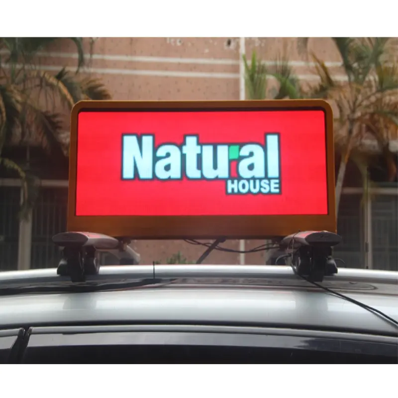 Hareketli reklamlar led ekran açık taksi çatı Video led'li ekran/tam renkli araba üstü işareti/3G 4G WIFI taksi reklam ışık kutusu