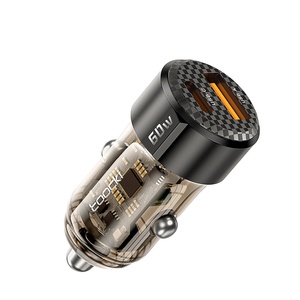 Phổ 60W Xe Sạc Loại C Nhanh Chóng Sạc 3.0 Kép Pd Điện Thoại <span class=keywords><strong>Adapter</strong></span> Xe Thuốc Lá Nhẹ Hơn Cho Iphone Huawei Samsung Xiaomi - Product Image 1