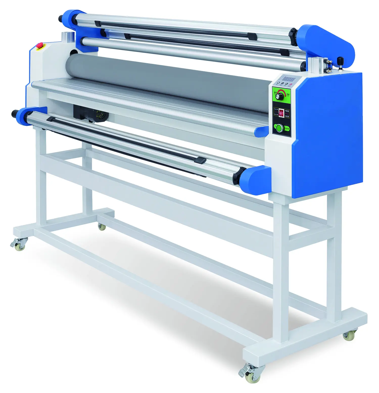 63"/160CM Roll to Roll Automatic
Laminator Warm and Cold Vinyl/Film Laminating Machine with 4 Cutting blade