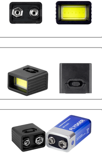 Goldmore4 <span class=keywords><strong>9v</strong></span> बैटरी फ्लैशलाइट 9 वी मिनी लीड लाइट 6f22 बैटरी मजबूत लाइट कोब आउटडोर लाइट - Product Image 3