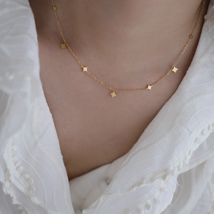 สแตนเลส18พันชุบทองดาวเสน่ห์โซ่มินิโซ่Chokersสร้อยคอสําหรับผู้หญิง - Product Image 3