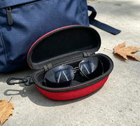 Étui à lunettes portable léger haut de gamme en EVA semi-rigide avec fermeture éclair, imprimé rectangulaire, personnalisable, commandes en gros disponibles