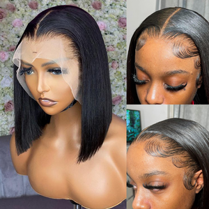 Perruque Lace Front wig lisse brésilienne — rxy, cheveux naturels, Bob <span class=keywords><strong>court</strong></span>, <span class=keywords><strong>2022</strong></span> cheveux humains, vente en gros, offre spéciale, 100% - Product Image 2