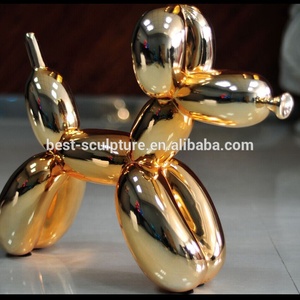 Escultura de estatua de perro globo de acero inoxidable altamente pulido para decoración al aire libre - Product Image 4