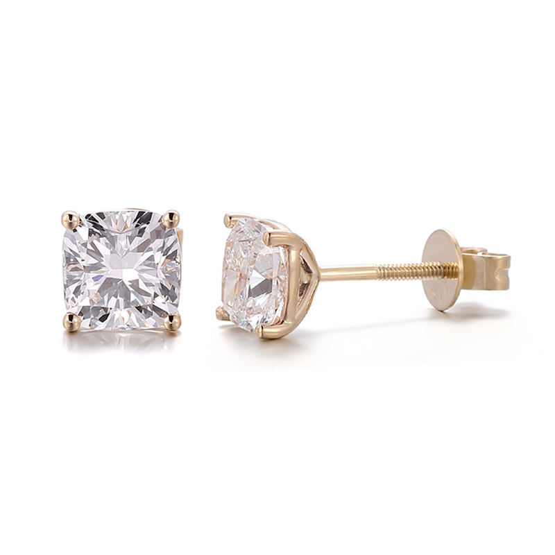 18k yellow gold lab diamond earring