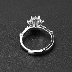 Anillo de Moissanita en Forma de Corazón de 1.2ct, Ajustable, D VVS1, Chapado en Oro de 18K, Anillo de Compromiso y Boda para Mujer, Venta al Por Mayor - Product Image 4