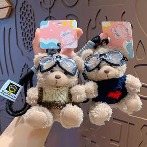 Porte-clés en peluche éco-responsable en forme d'<span class=keywords><strong>ours</strong></span> cool, pendentif pour sac à dos, tendance, mignon, pour couple, petit cadeau doux - Product Image 1