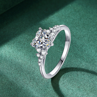 Cincin Moissanite 1.2CT Bentuk Hati D VVS1 Kustom, Cincin Pertunangan Perak Sterling 925 untuk Wanita, Sertifikasi GRA, Perhiasan Grosir