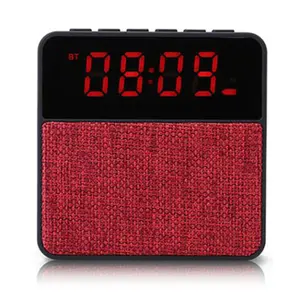 Portatile T1 del Panno del Tessuto Orologio Digitale Con La Carta di TF FM Schermo LED di Allarme Mini Altoparlanti