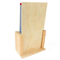 Porte-broche en bois de haute qualité, tripliable et porte-cartes de support, élégant pour comptoir, dessus de table ou écran de bureau (coloration), 4x9 pouces