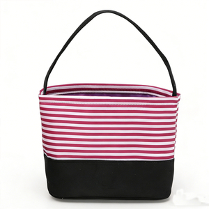 Seau d'Halloween en toile rayée personnalisé en gros, panier à bonbons réutilisable pour enfants - Product Image 2