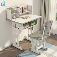Ensemble de chaise et de bureau d'apprentissage ergonomique pour enfants, bleu et rose, réglable en hauteur, meubles de maison, tables d'étude en bois pour enfants