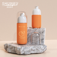 Marque privée personnalisée forme ovale crème pour les mains crème solaire crème solaire bouteille d'emballage 50ML 80ML fond de teint lotion vaporisateur