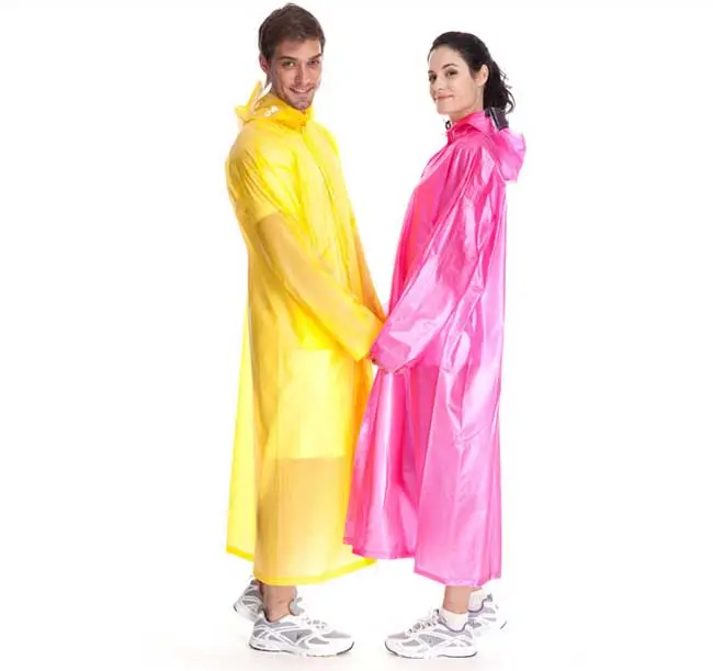 PEVA fashion rain poncho recycle EVA rain coat poncho with buttons raincoat raincoats