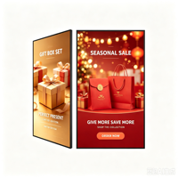 Pantalla Digital de Señalización de 55 Pulgadas para Montaje en Pared, Alto Brillo, Bisel Ultrafino, para Centros Comerciales, Ascensores y Restaurantes