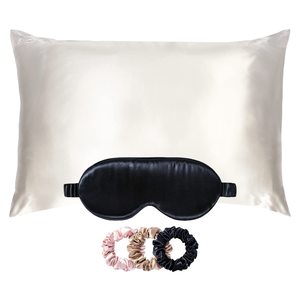 Oeko Tex personalizzato morente 19mm 22mm 100% gelso doppio lato federa in seta e maschera per gli occhi e elastici Set 3 pezzi - Product Image 2