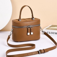 Tas Tote Wanita Kulit Asli Tahan Lama Ramah Lingkungan Vintage Trendi 2025 dengan Ritsleting untuk Perjalanan Musim Semi/Panas