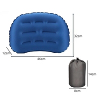 Oreiller de voyage gonflable léger et portable en TPU avec pompe intégrée et sac de transport pour le camping en plein air, le bureau et le soutien du cou