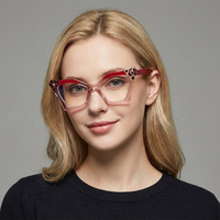Gafas de lectura de ojo de gato extragrandes con montura óptica de colores de moda, monturas de gafas de mujer con forma de mariposa al por mayor