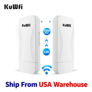 USA <span class=keywords><strong>Stock</strong></span> KuWFi 900Mbps all'aperto 3km 5km Range Wireless PTP WiFi punto a Multipoint all'aperto ponte Cpe con porta Gigabit - Product Image 1
