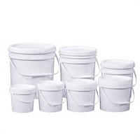 Ember Plastik Putih Tebal Berkualitas Makanan, Ember Kecil dengan Tutup Kedap, Ember Cat 10L/25L, Portable Happiness House