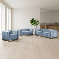 Ensemble de canapés sectionnels de luxe contemporains Chesterfield en velours capitonné avec rembourrage en éponge pour salon d'appartement
