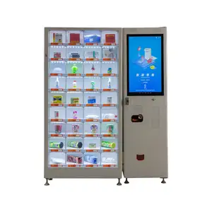 Máquina de venda automática independente com 32 armários para lanches, garrafas de vinho e cerveja, champanhe à venda
