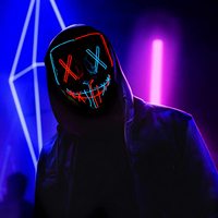 Masque LED d'Halloween lumineux 2 couleurs en PVC pour adultes et enfants, masque effrayant qui brille avec 4 modes d'éclairage pour les fêtes