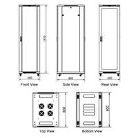 Armoire de réseau de centre de données sur pied F3 18U 22U 27U 32U 37U 42U 47U 19 pouces Armoire de serveur de télécommunications sur pied