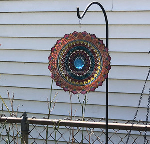 Molino de Viento Mandala con Bola de Cristal y Flor 3D, de Acero Inoxidable, Decoración Navideña, Arte para Jardín y Patio, Escultura de Viento - Product Image 6