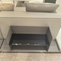 Canapé en forme de L en cuir italien de luxe léger avec acier inoxydable pour salon, mobilier de maison sur mesure