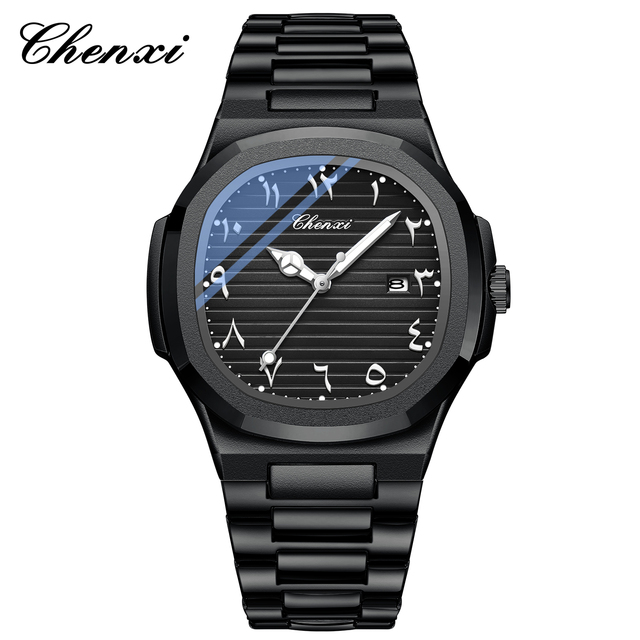CHENXI 6123 Eastern Arabic Numerals Men's Quartz Watch Business Style Multi-color Option Steel Strap Life Waterproof Male Watch