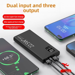 FOX K7 Certifié 3C, Chargeur <span class=keywords><strong>Super</strong></span> Rapide Transfrontalier 22.5W, Batterie Externe Li-Polymère 2-en-1 10000mAh avec Câble Micro USB pour l'Italie - Product Image 3