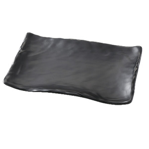 Imitation porcelain black frosted plastic rectangular dish <b>melamine</b> hot pot <b>plate</b>, commercial creative barbecue restaurant - Product Image 1