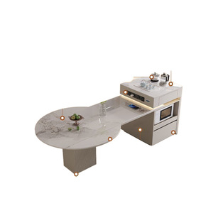 Retractable <b>Foldable</b> Light Luxury Slate Dining <b>Table</b> Smart Home-Use High-End Integrated Multifunctional for Square Be35 Expandab - Product Image 1