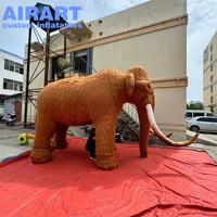 Éléphant mammouth gonflable en peluche de 3.5m de haut, ballon d'éléphant mignon gonflable pour la publicité