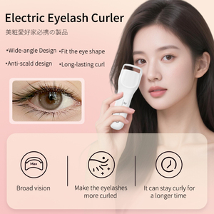 Rizador de pestañas eléctrico recargable para hombres y mujeres, herramienta de elevación de pestañas con calor rosa y blanco con logotipo personalizado - Product Image 6