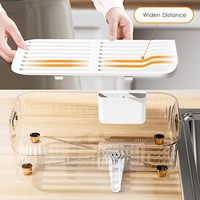 Égouttoir à vaisselle en plastique avec porte-ustensiles, égouttoir avec bec de vidange pivotant, égouttoir à vaisselle pour comptoir de cuisine