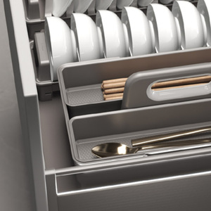 Cooper Built-In <b>Kitchen</b> Drawer Dish Rack Aluminum Alloy Square Pull-Out Design Minimalist for Dish and Bowl <b>Storage</b> - Product Image 2