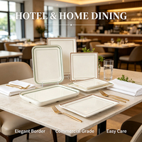 Assiette de service rectangulaire en mélamine imitation porcelaine, style nordique minimaliste, pour hôtel, restaurant, barbecue, sushi