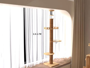 Produk Grosir Perlengkapan Hewan Peliharaan Pohon Panjat Kucing dari Kayu dan Sisal - Product Image 5