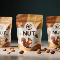 Sacs d'emballage personnalisés à fermeture éclair pour noix, sachets en plastique pour snacks, amandes, noix de cajou, sacs à noix quotidiens avec fenêtre