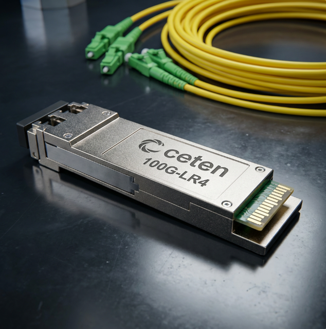 100G-QSFP28-LR4-10KM Compatible with 100GBASE-LR4 QSFP28 NRZ 1310nm Nano 10 0m Duplex LCD/UPC SMF Optical Transceiver Module