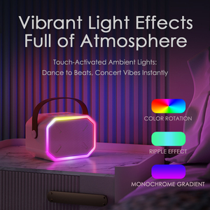 P3 Tragbarer <span class=keywords><strong>Karaoke</strong></span>-Lautsprecher mit RGB-LED-Licht und Kabellosen Mikrofonen für Woofer & Musikwiedergabe - Product Image 3