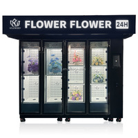 Distributeur automatique intelligent de fleurs fraîches pour l'intérieur et l'extérieur, 10 casiers, système de refroidissement, lecteur de carte de crédit, anti-neige, hydratant