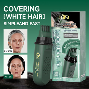 Stylo de <span class=keywords><strong>coloration</strong></span> capillaire à usage unique <span class=keywords><strong>pour</strong></span> couvrir les racines grises, ingrédients à base de plantes, application facile, couleur temporaire noire/marron - Product Image 2