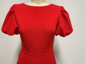 <span class=keywords><strong>Tuta</strong></span> rossa Casual da donna con girocollo a maniche corte estiva ampia fantasia solida e decorazione con volant - Product Image 2