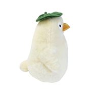 Jouet en peluche de style Kawaii, canard avec chapeau vert, accessoire interactif doux pour animaux de compagnie